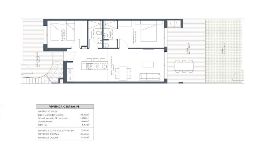 Nybygg - Leilighet/Bungalow - San Miguel de Salinas