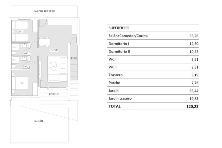 Nybygg - Leilighet/Bungalow - San Miguel de Salinas