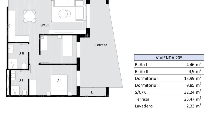 Nybygg - Leilighet/Bungalow - San Miguel de Salinas
