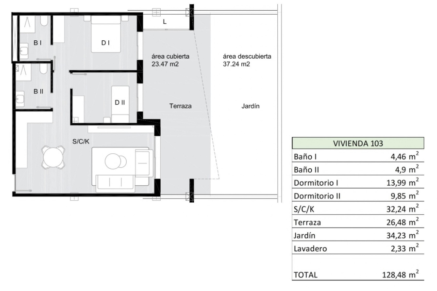 Nybygg - Leilighet/Bungalow - San Miguel de Salinas