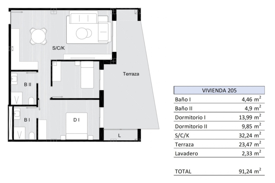 Nybygg - Leilighet/Bungalow - San Miguel de Salinas